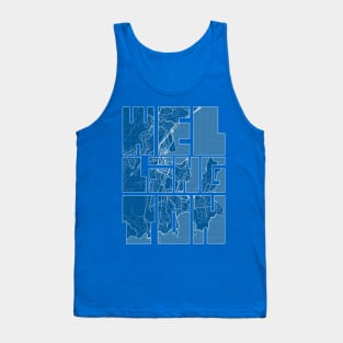 Wellington, New Zealand City Map Typography - Blueprint Tank Top